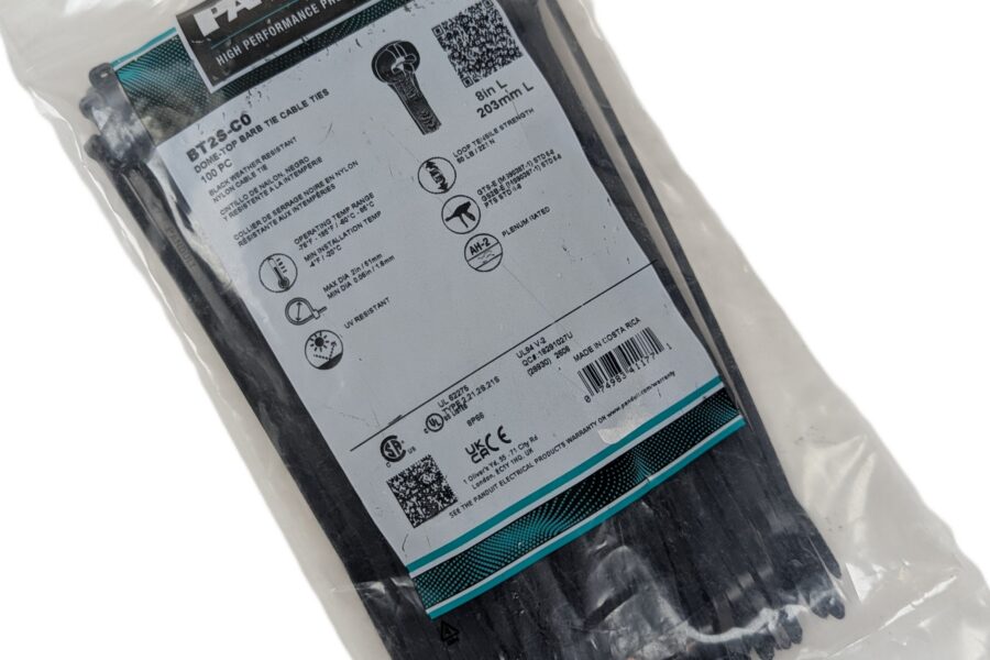 NEW LISTING! FREE SHIPPING! 100 Panduit BT2S-C0 Cable Ties 8inch Stainless Steel Barb 50lb DOME-TOP NEW