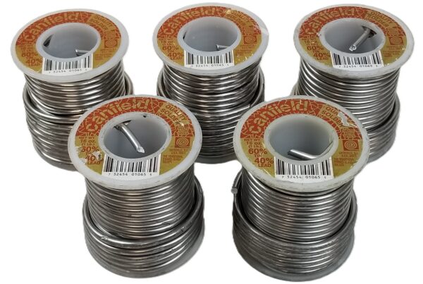 NEW LISTING! FREE SHIPPING! 5lb Canfield Stained Glass Quality Solder 60/40 .125inch Diameter Solid Wire NEW