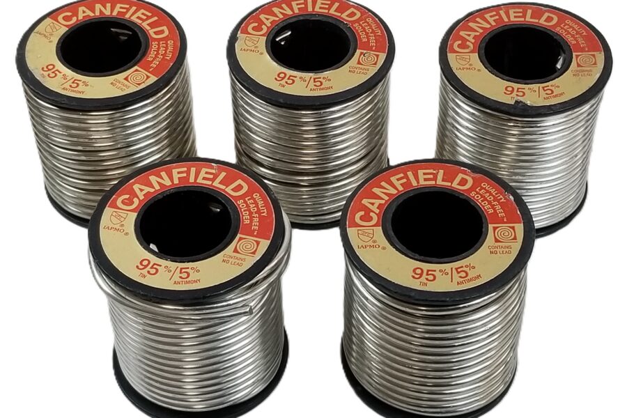 NEW LISTING! FREE SHIPPING! 5lbs Canfield 95/5 Lead Free Solder .125″ Diameter Solid SW9501125CP Made in USA