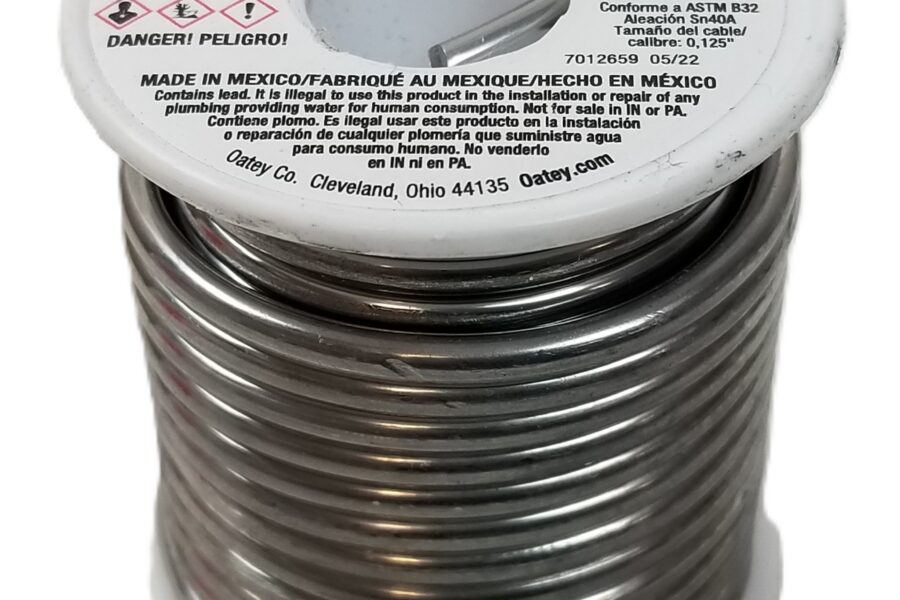 NEW LISTING! FREE SHIPPING! 1lb Oatey 21018 40/60 Solid Wire Solder .125in Diameter Great for Stained Glass