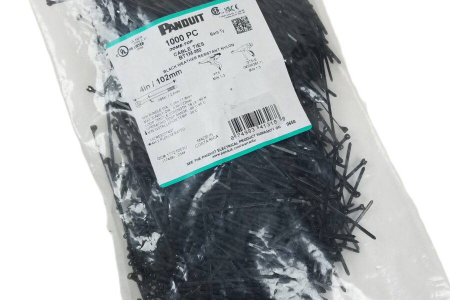 NEW LISTING! FREE SHIPPING! 1000 Panduit BT1M-M0 Cable Ties 4inch Stainless Steel Barb 18lb DOME-TOP NEW