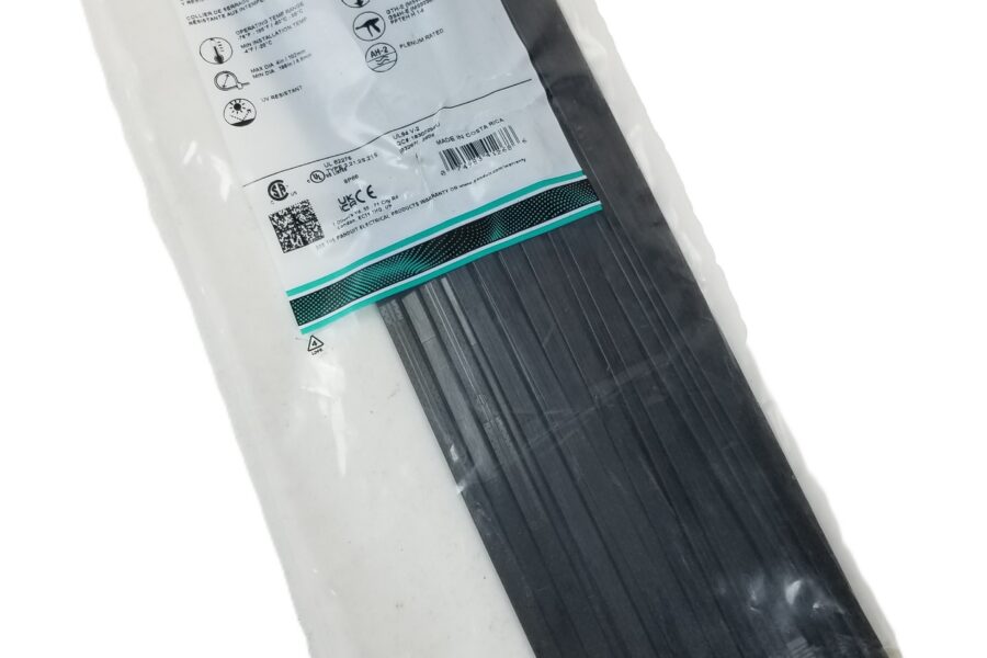 NEW LISTING! FREE SHIPPING! 50 Panduit BT4LH-L0 Cable Ties 14.9″ Stainless Steel Barb 120lb Black UV Resist