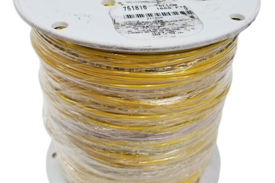 NEW LISTING! FREE SHIPPING! 1000′ Alpha Wire 751816 YL001 Hook Up Wire 18 AWG 600V XLPE Stranded Yellow NEW