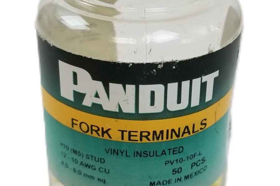NEW LISTING! FREE SHIPPING! 50pc Panduit PV10-10F-L Fork Terminals #10 M5 stud 12-10AWG Vinyl Insulated  NEW