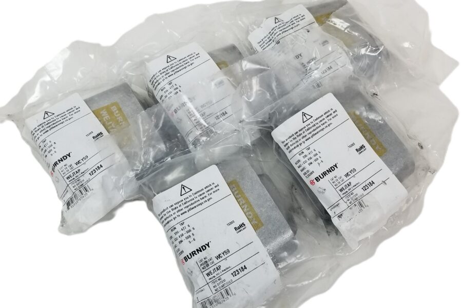 NEW LISTING! FREE SHIPPING! 5 BURNDY WCY59 WEJTAP Connector 123184 Run 4/0-2/0 Tap 4/0-2/0 Yellow NEW