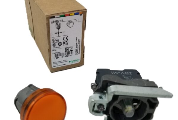 NEW LISTING! FREE SHIPPING! Schneider XB4BVM5 Orange LED Pilot Light Panel Mount 22mm  230-240Vac Metal NEW