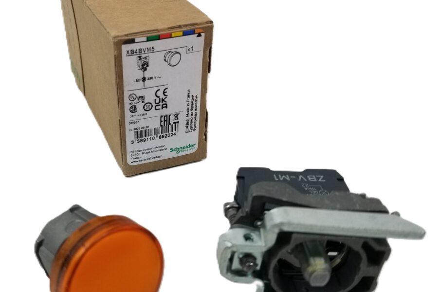 NEW LISTING! FREE SHIPPING! Schneider XB4BVM5 Orange LED Pilot Light Panel Mount 22mm  230-240Vac Metal NEW