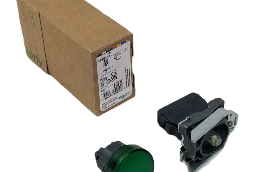 NEW LISTING! FREE SHIPPING! Schneider XB4BVM3 Green LED Pilot Light Panel Mount 22mm  230-240Vac Metal NEW
