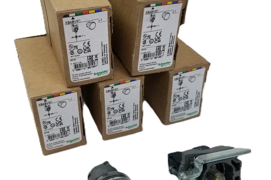 NEW LISTING! FREE SHIPPING! 5 Schneider XB4BVM1 White LED Pilot Light Panel Mount 22mm  230-240Vac Metal NEW