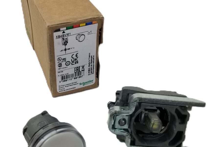 NEW LISTING! FREE SHIPPING! Schneider XB4BVM1 White LED Pilot Light Panel Mount 22mm  230-240Vac Metal NEW