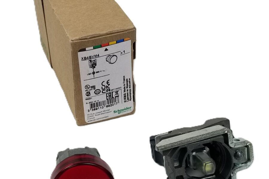 NEW LISTING! FREE SHIPPING! Schneider XB4BVM4 Red LED Pilot Light Panel Mount 22mm  230-240Vac Metal NEW
