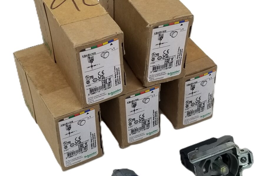 NEW LISTING! FREE SHIPPING! 5 Schneider XB4BVM6 Blue LED Pilot Light Panel Mount 22mm  230-240Vac Metal NEW
