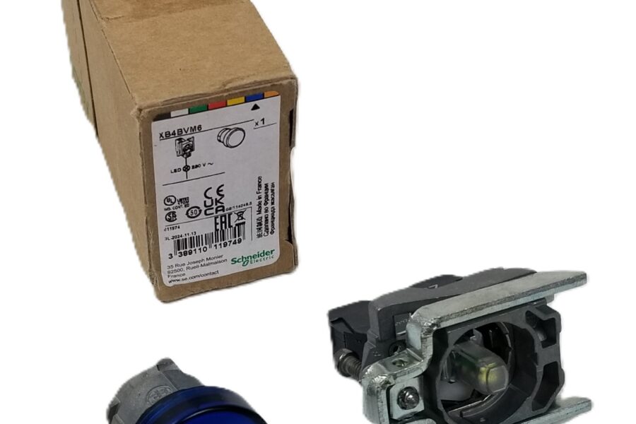 NEW LISTING! FREE SHIPPING! Schneider XB4BVM6 Blue LED Pilot Light Panel Mount 22mm  230-240Vac Metal NEW