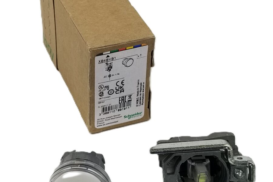 NEW LISTING! FREE SHIPPING! Schneider XB4BVB1 White LED Pilot Light Panel Mount 22mm 24Vac/d Metal IEC NEW