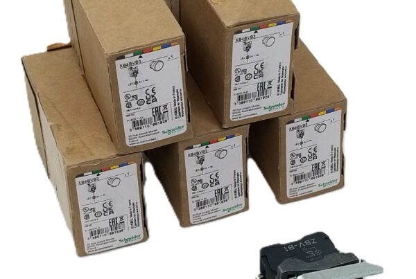 NEW LISTING! FREE SHIPPING! 5 Schneider XB4BVB3 Green LED Pilot Light Panel Mount 22mm 24Vac/Vdc Metal NEW