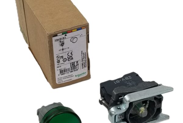 NEW LISTING! FREE SHIPPING! Schneider XB4BVB3 Green LED Pilot Light Panel Mount 22mm 24Vac/Vdc Metal NEW