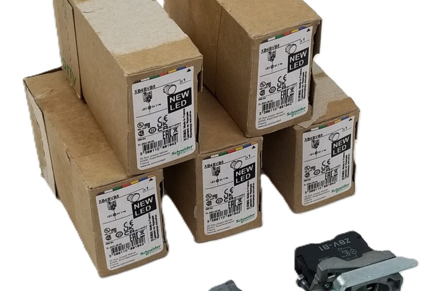 NEW LISTING! FREE SHIPPING! 5 Schneider XB4BVB5 Orange LED Pilot Light Panel Mount 22mm 24Vac/Vdc Metal NEW
