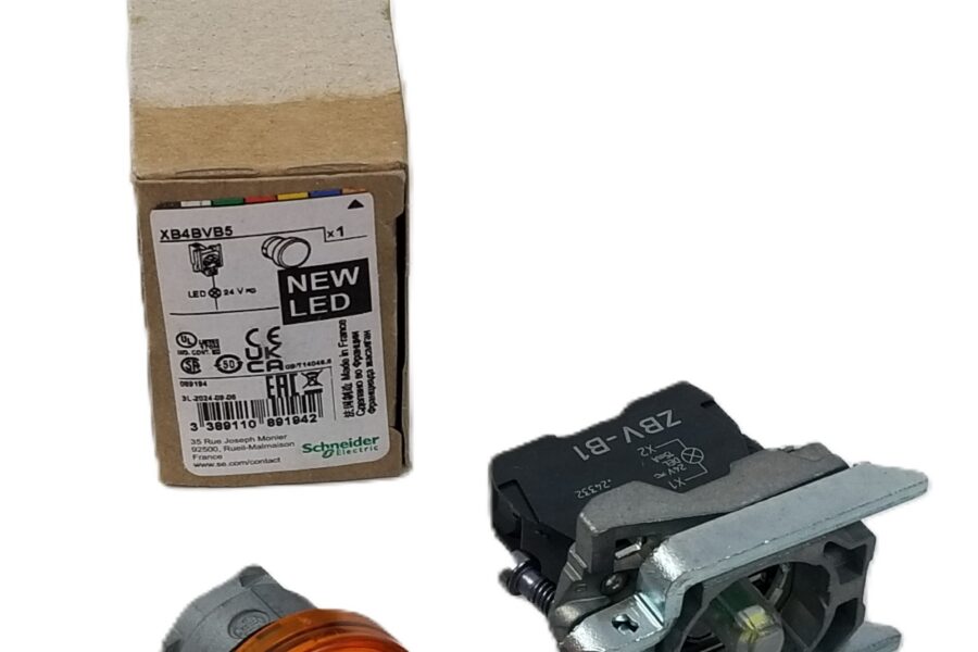 NEW LISTING! FREE SHIPPING! Schneider XB4BVB5 Orange LED Pilot Light Panel Mount 22mm 24Vac/Vdc Metal NEW